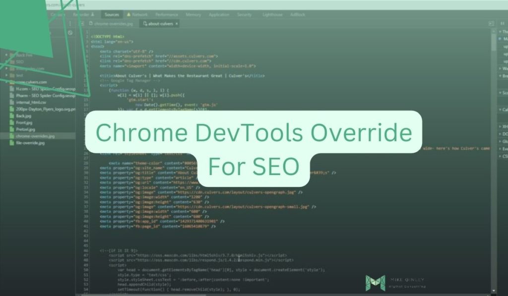 Chrome DevTools Override For SEO
